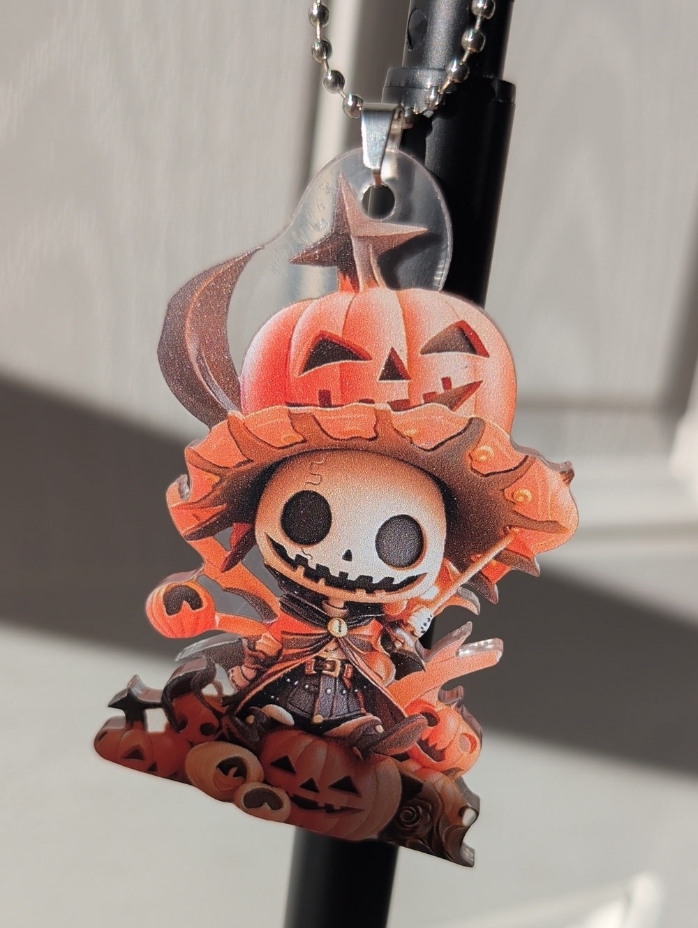 Halloween Pumpkin Skeleton Costume Keychain Charm